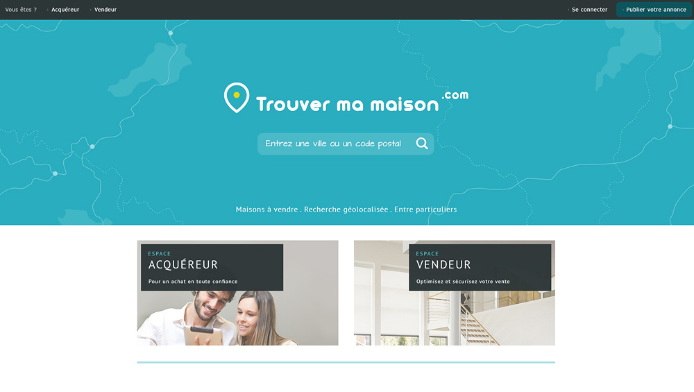 TrouverMaMaison, application web immobilier géolocalisation, motion design, Hervé Augoyat
