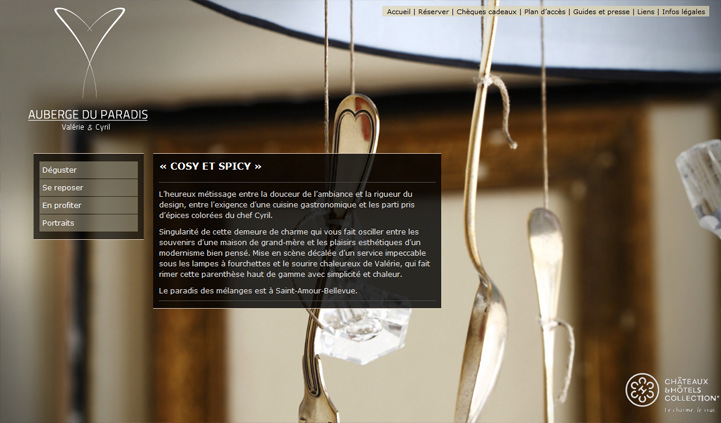 Création de l'identité visuelle et du site internet de Auberge du Paradis, Hervé Augoyat.