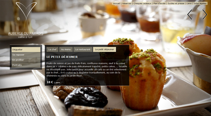 Création de l'identité visuelle et du site internet de Auberge du Paradis, Hervé Augoyat.