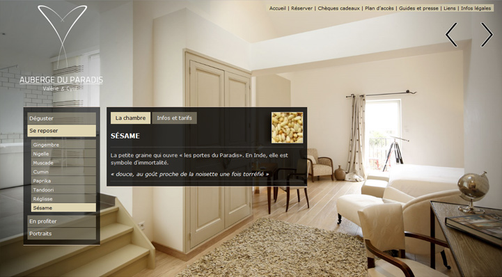 Création de l'identité visuelle et du site internet de Auberge du Paradis, Hervé Augoyat.