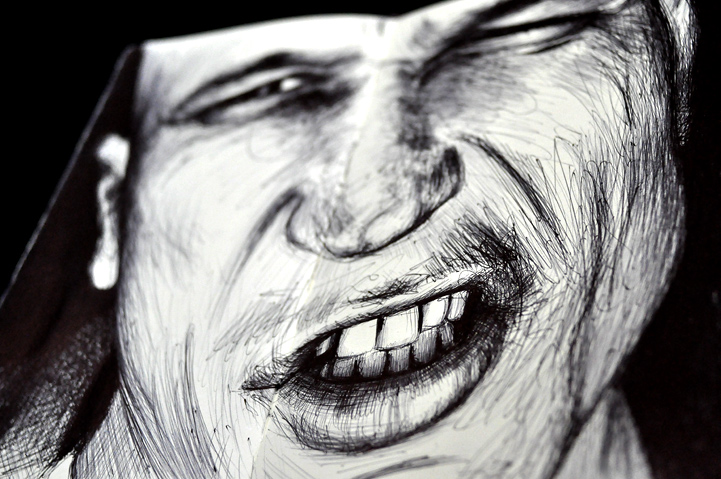 C-sen, Carnet de croquis et dessin, stylo noir, Hervé Augoyat Lyon.
