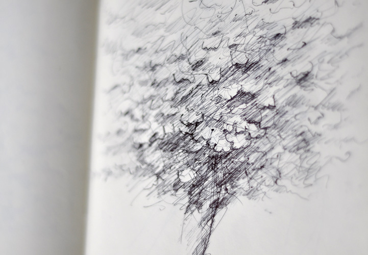 Carnet de croquis et dessin, stylo noir, Hervé Augoyat Lyon.