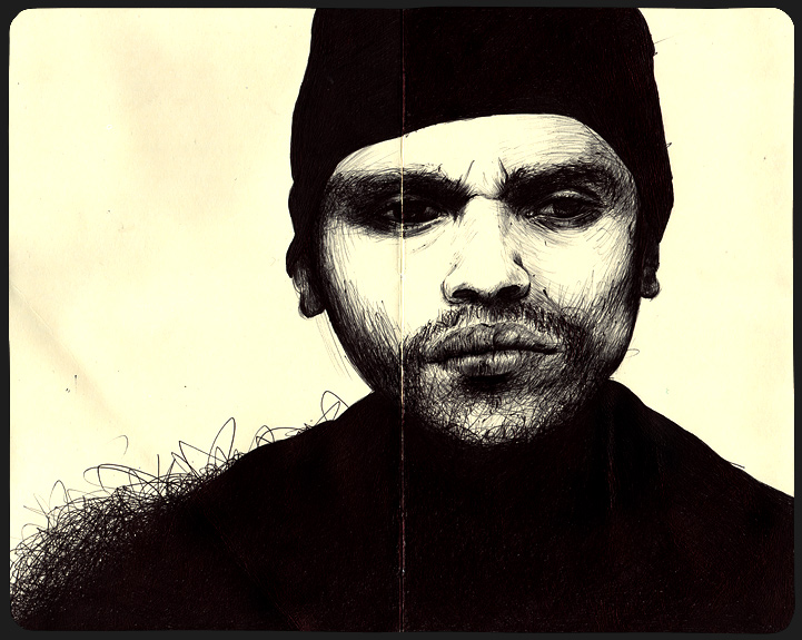 Carnet de dessin, le rat luciano, portraits, Hervé Augoyat.