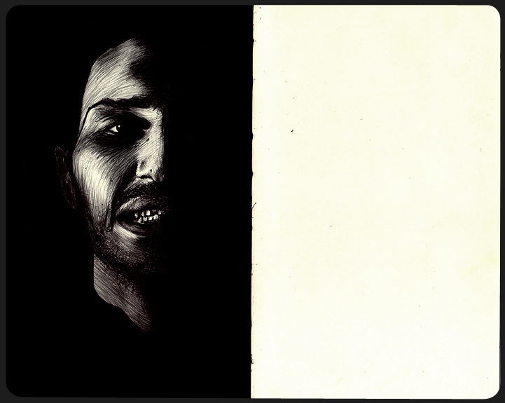 Carnet de dessin, Morad Scred Connexion, portraits, Hervé Augoyat.