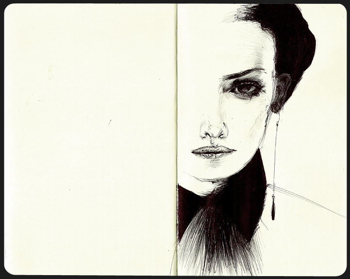 Carnet de dessin, portraits, Hervé Augoyat.