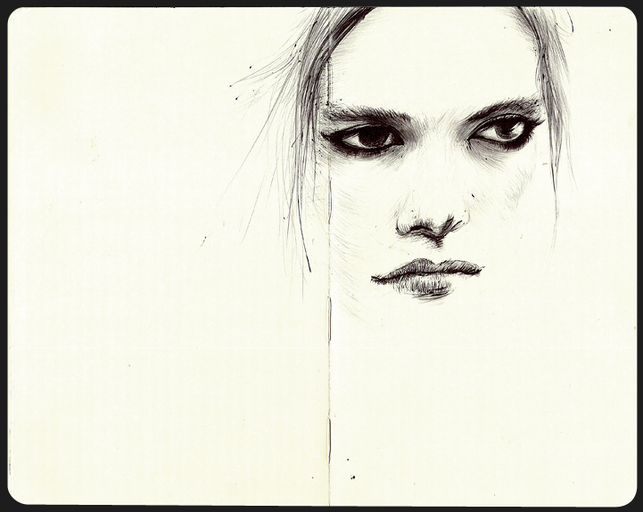 Carnet de dessin, portraits, Hervé Augoyat.