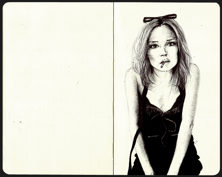 Carnet de dessin, portraits, Hervé Augoyat.