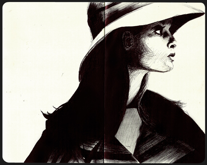 Carnet de dessin, portraits, Hervé Augoyat.