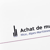 Création de l'identité visuelle (logotype et mise en forme) et cartes de visites, société spécialisée en achat de murs commerciaux à Nice.