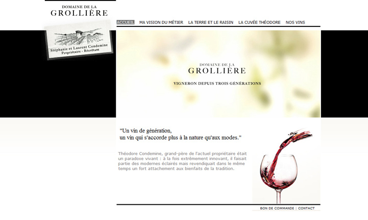 Domaine de la Grollière, création du site internet, Hervé Augoyat designer multimédia à Lyon.