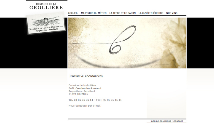 Domaine de la Grollière, création du site internet, Hervé Augoyat designer multimédia à Lyon.