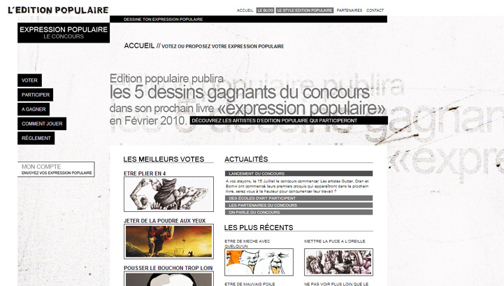 Projet scolaire : création du site internet Expression Populaire.