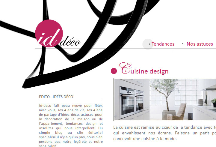 Création et du référencement du site Id-deco.fr, Hervé Augoyat.