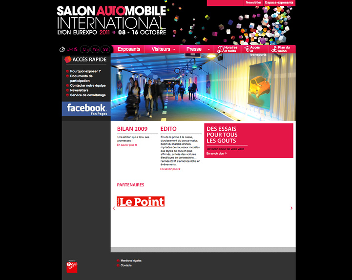 Refonte du site internet du Salon International de l'automobile Lyon 2011, Hervé Augoyat.