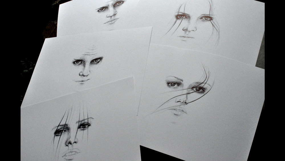 Dessin, série de portrait, par Hervé Augoyat