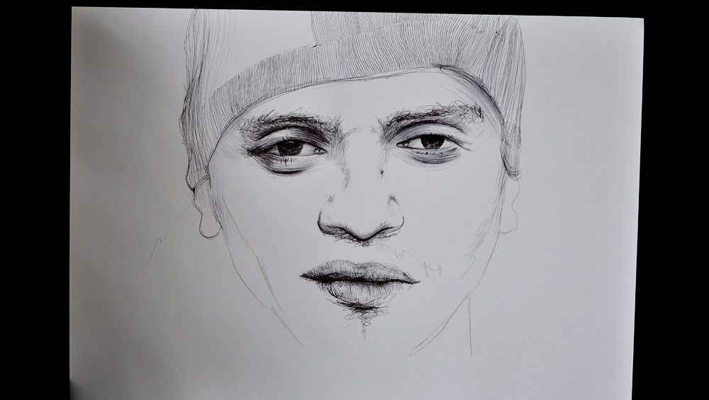 Le Rat Luciano, dessin, Black Draw par Hervé Augoyat