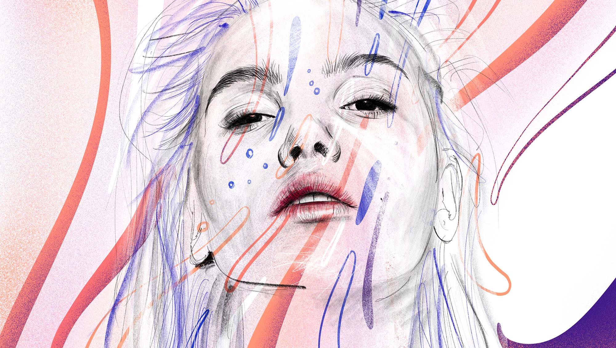 Digital painting portrait, dessin par Hervé Augoyat