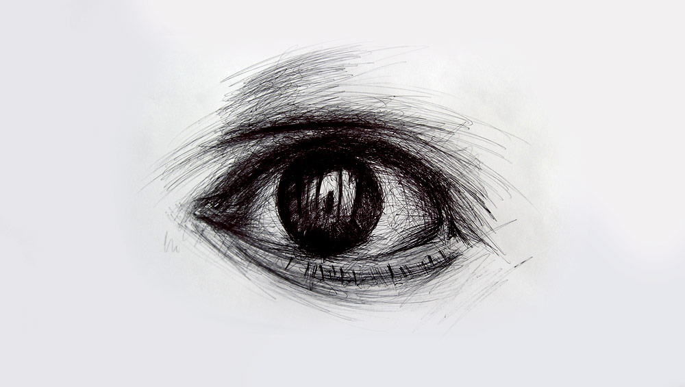 Oeil noir, série dessin par Hervé Augoyat