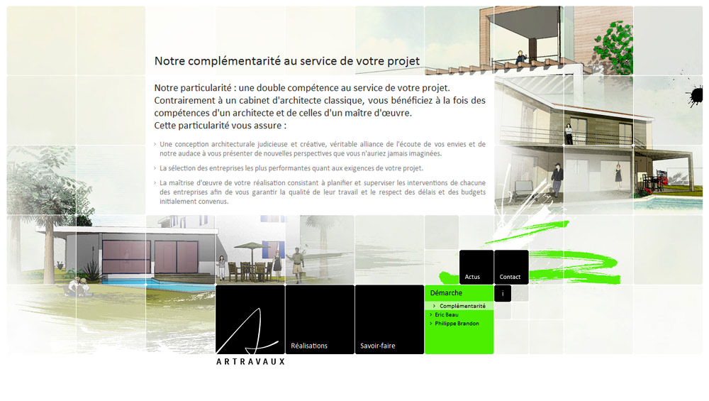 Artravaux, création du site internet et charte graphique, Hervé Augoyat