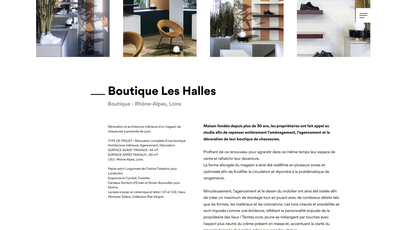 Création du site internet de Bérengère Durret, architecte d'intérieur à Lyon, par Hervé Augoyat