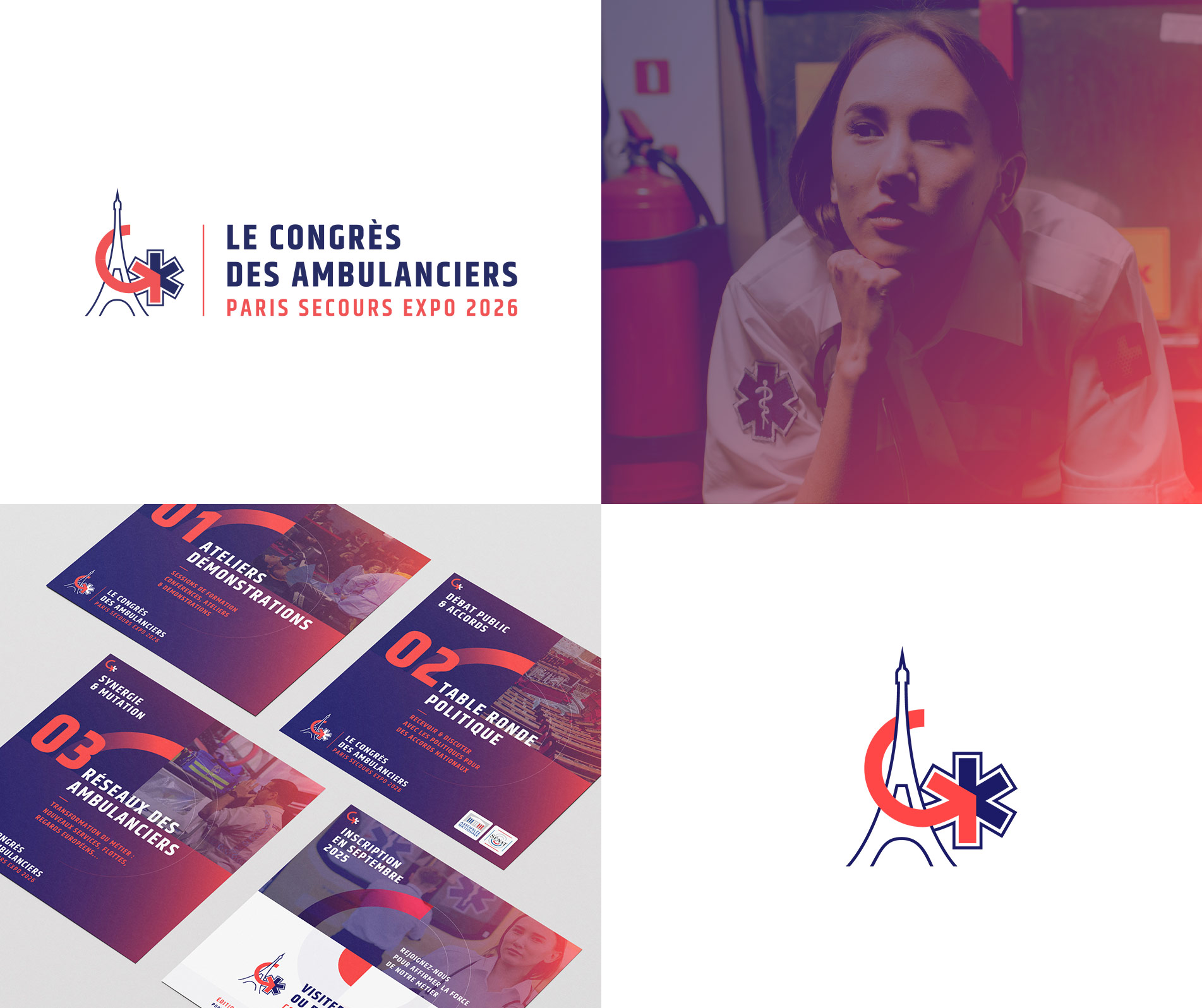 Le Congrès des Ambulanciers : création charte graphique, logotype, supports événementiels par Hervé Augoyat