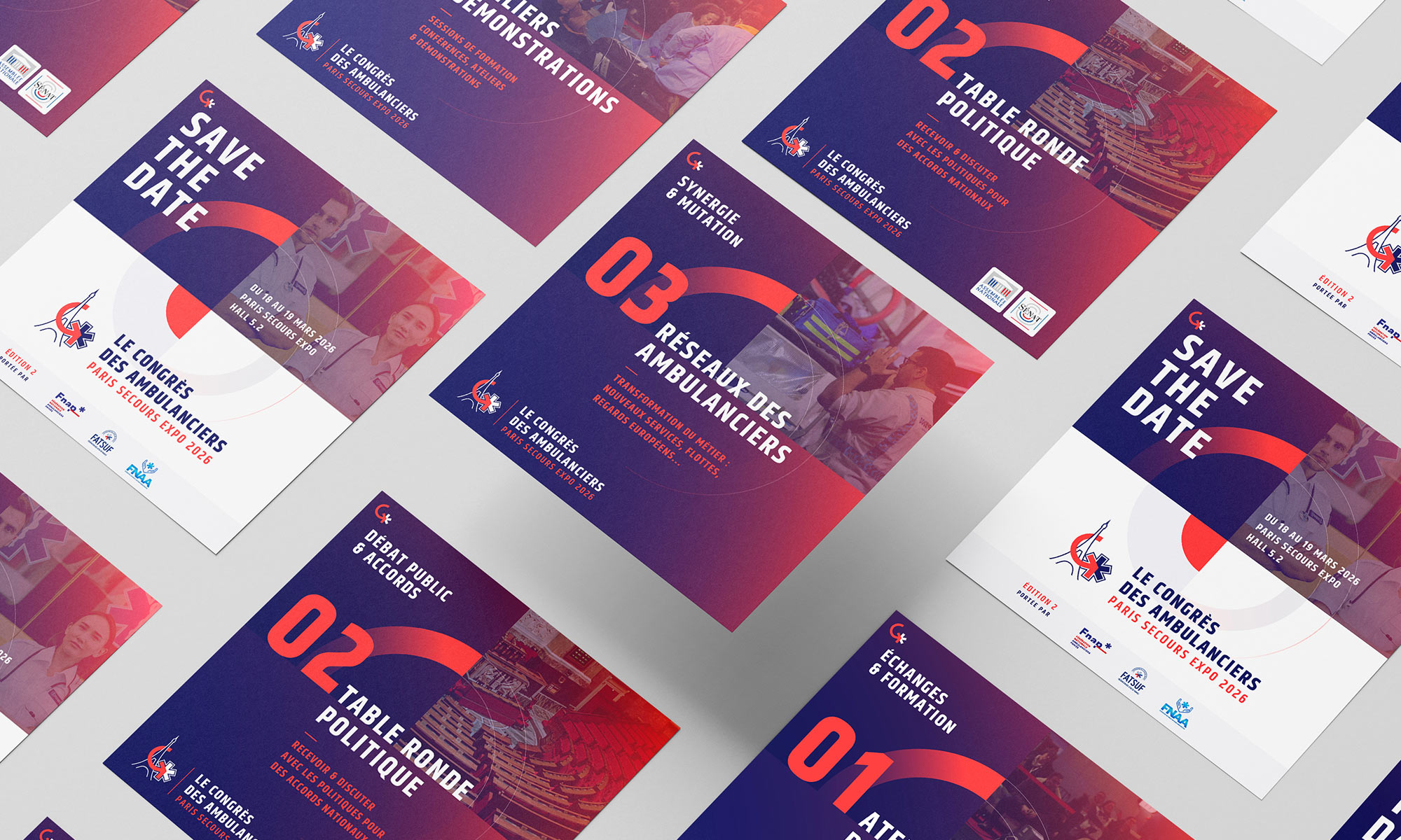 Le Congrès des Ambulanciers : création charte graphique, logotype, supports événementiels par Hervé Augoyat
