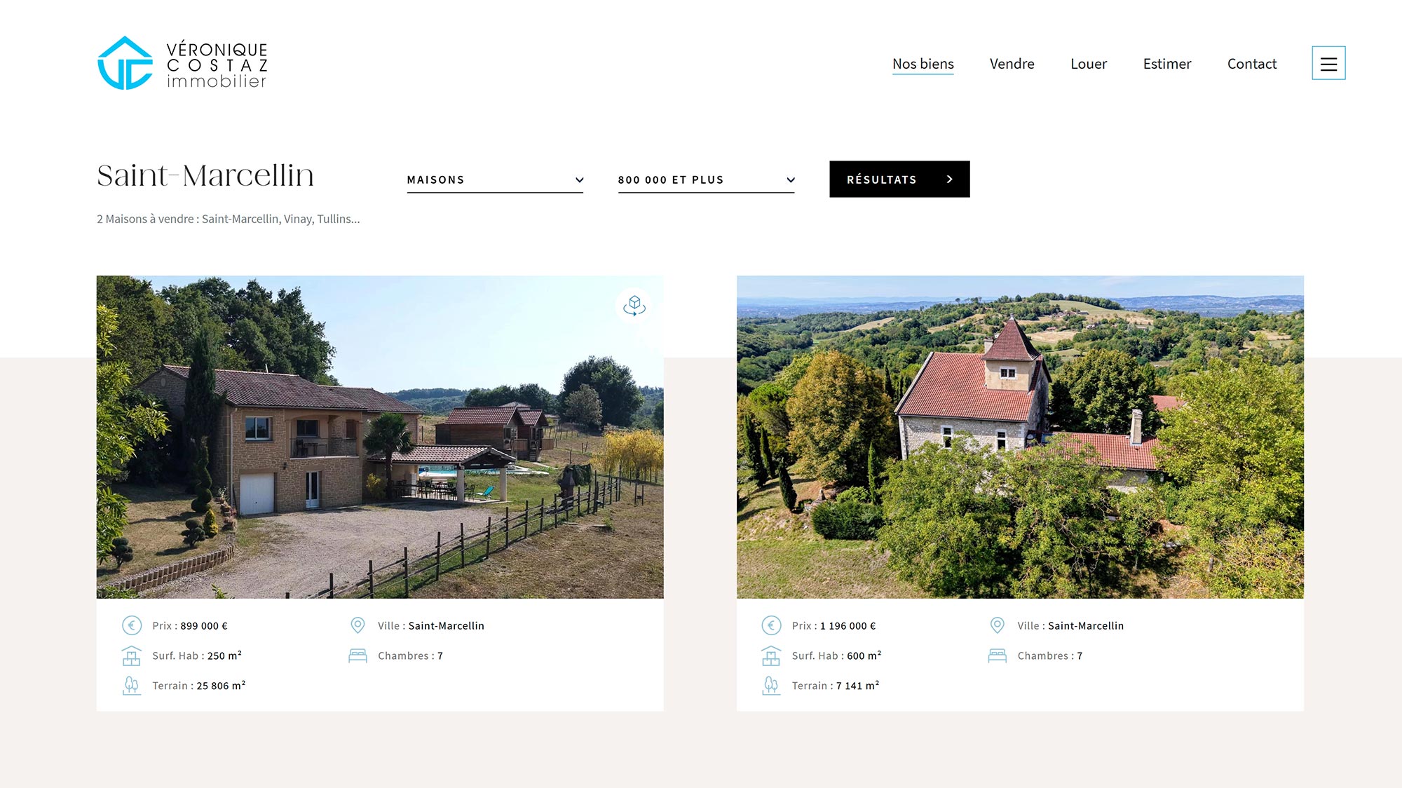 Véronique Costaz Immobilier, création site web, Hervé Augoyat