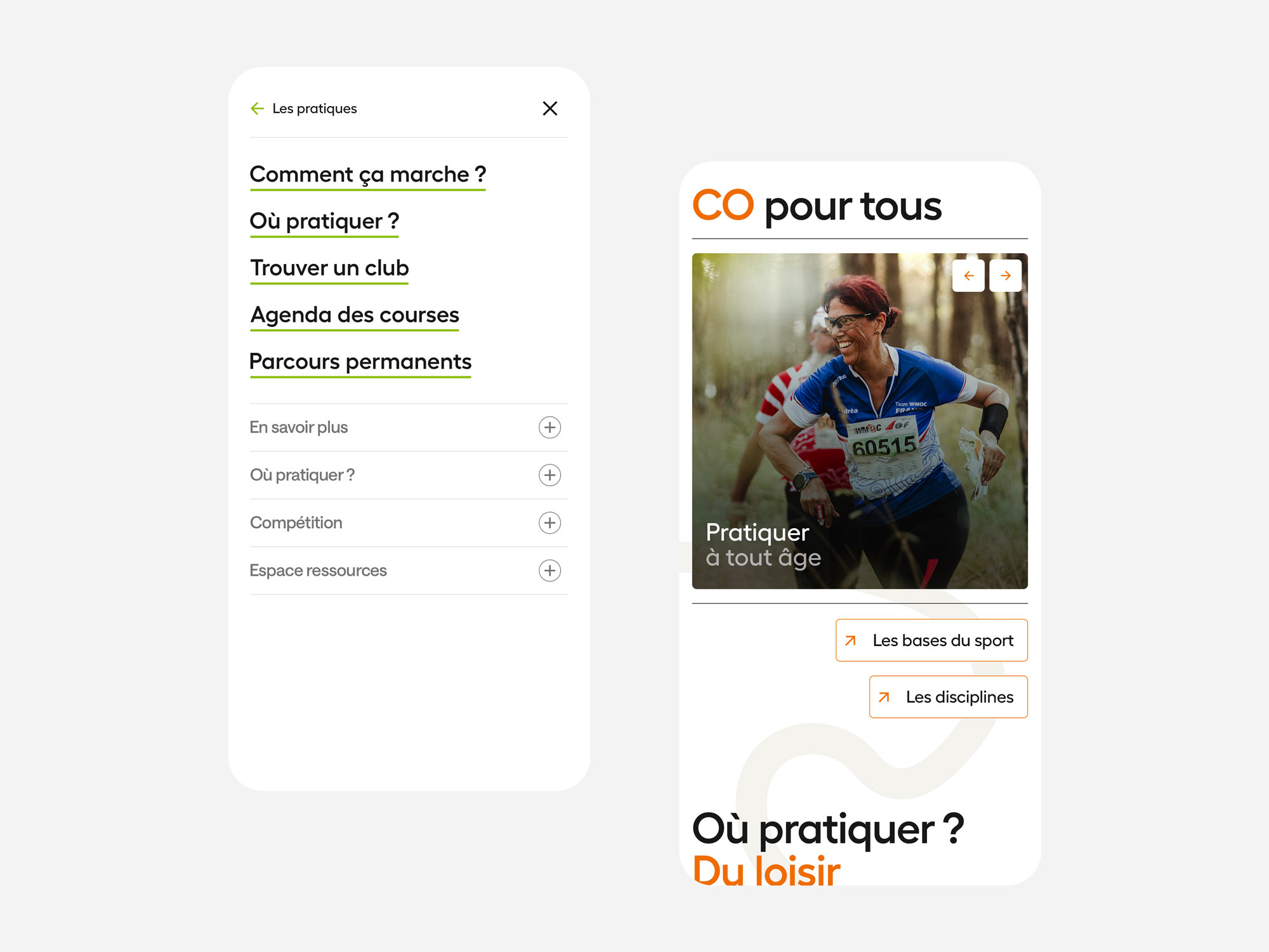 Création du site internet de la FFCO : Fédération Française de Course d'Orientation, par Hervé Augoyat et Neutron.