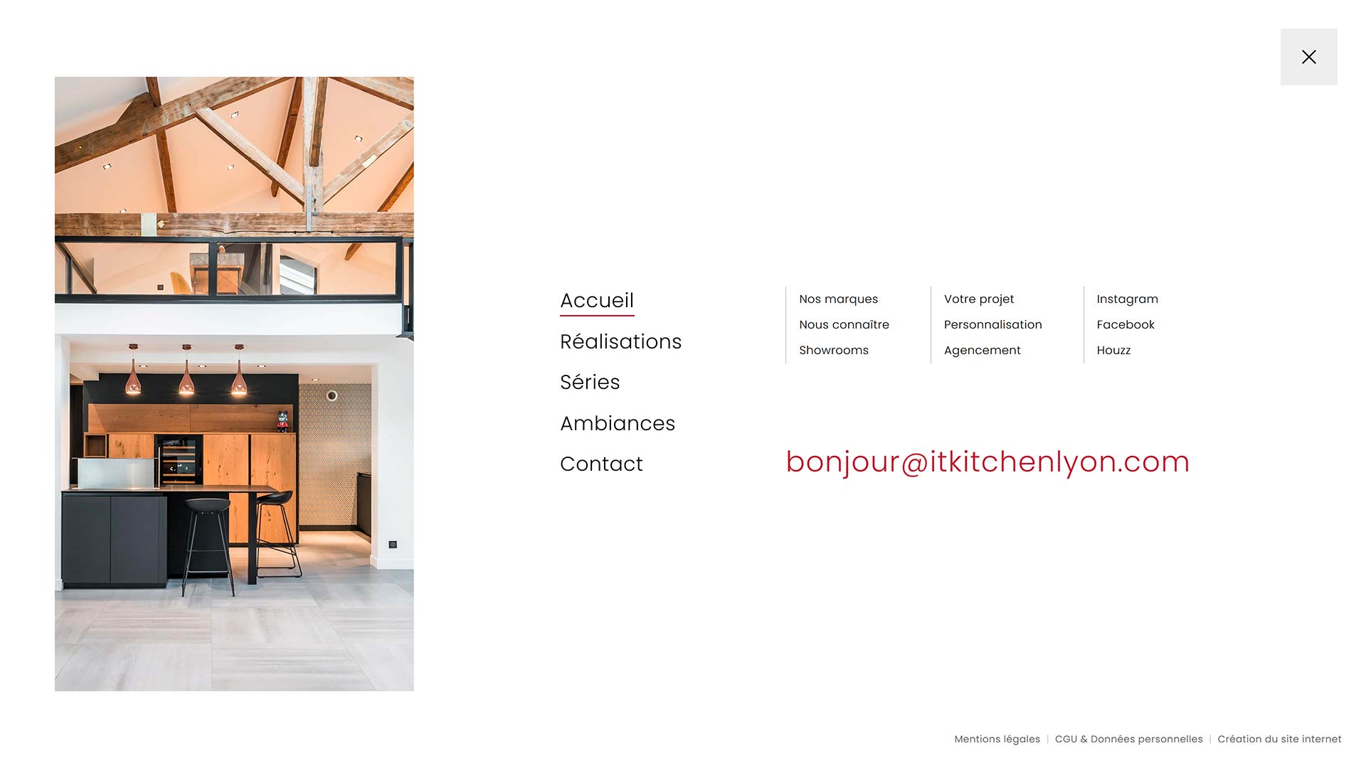 Création du site web et charte graphique pour Italian Kitchen Lyon, logotype, UX Design et développement, référencement naturel, par Hervé Augoyat designer digital à Lyon.