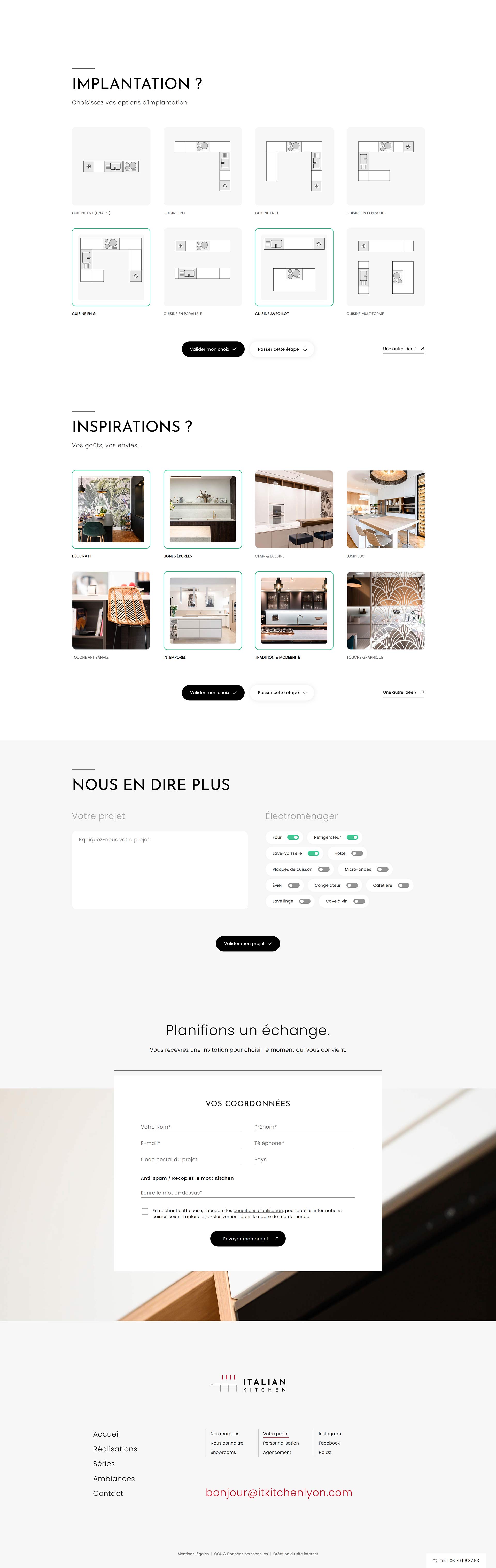 Création du site web et charte graphique pour Italian Kitchen Lyon, logotype, UX Design et développement, référencement naturel, par Hervé Augoyat designer digital à Lyon.