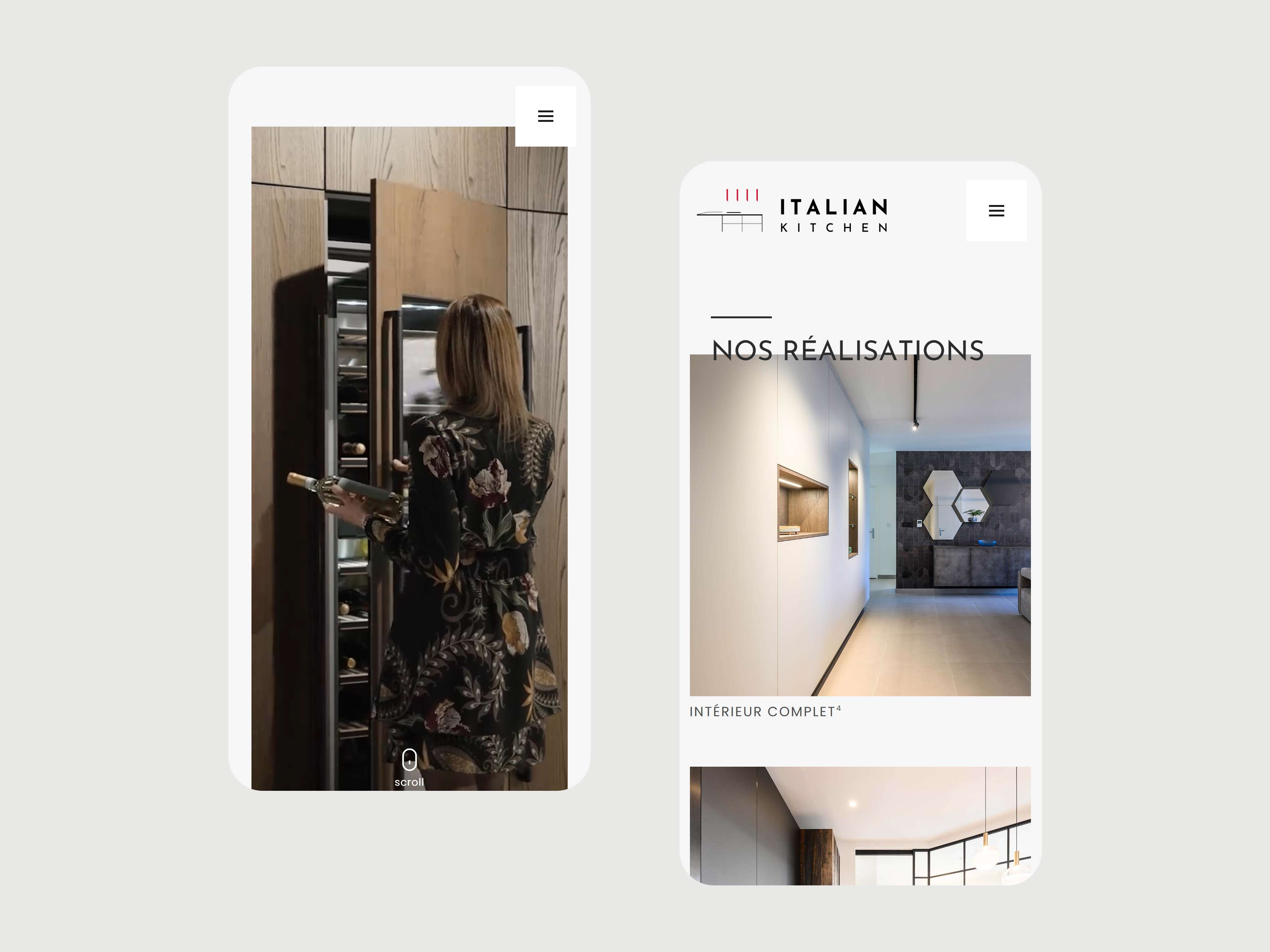 Création du site web et charte graphique pour Italian Kitchen Lyon, logotype, UX Design et développement, référencement naturel, par Hervé Augoyat designer digital à Lyon.