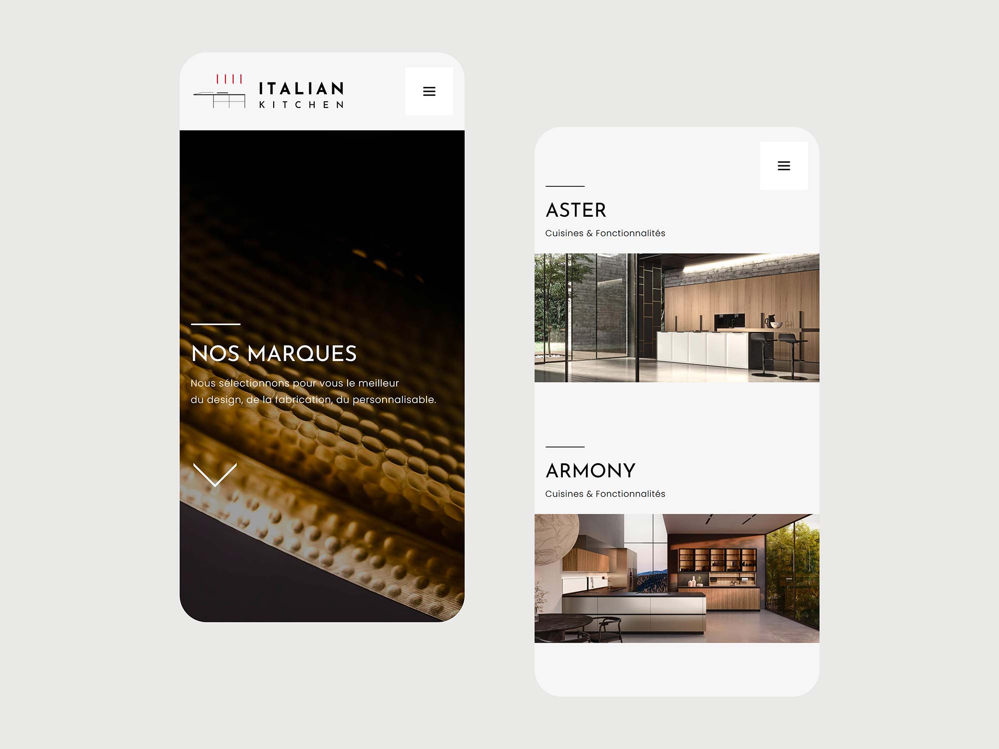 Création du site web et charte graphique pour Italian Kitchen Lyon, logotype, UX Design et développement, référencement naturel, par Hervé Augoyat designer digital à Lyon.