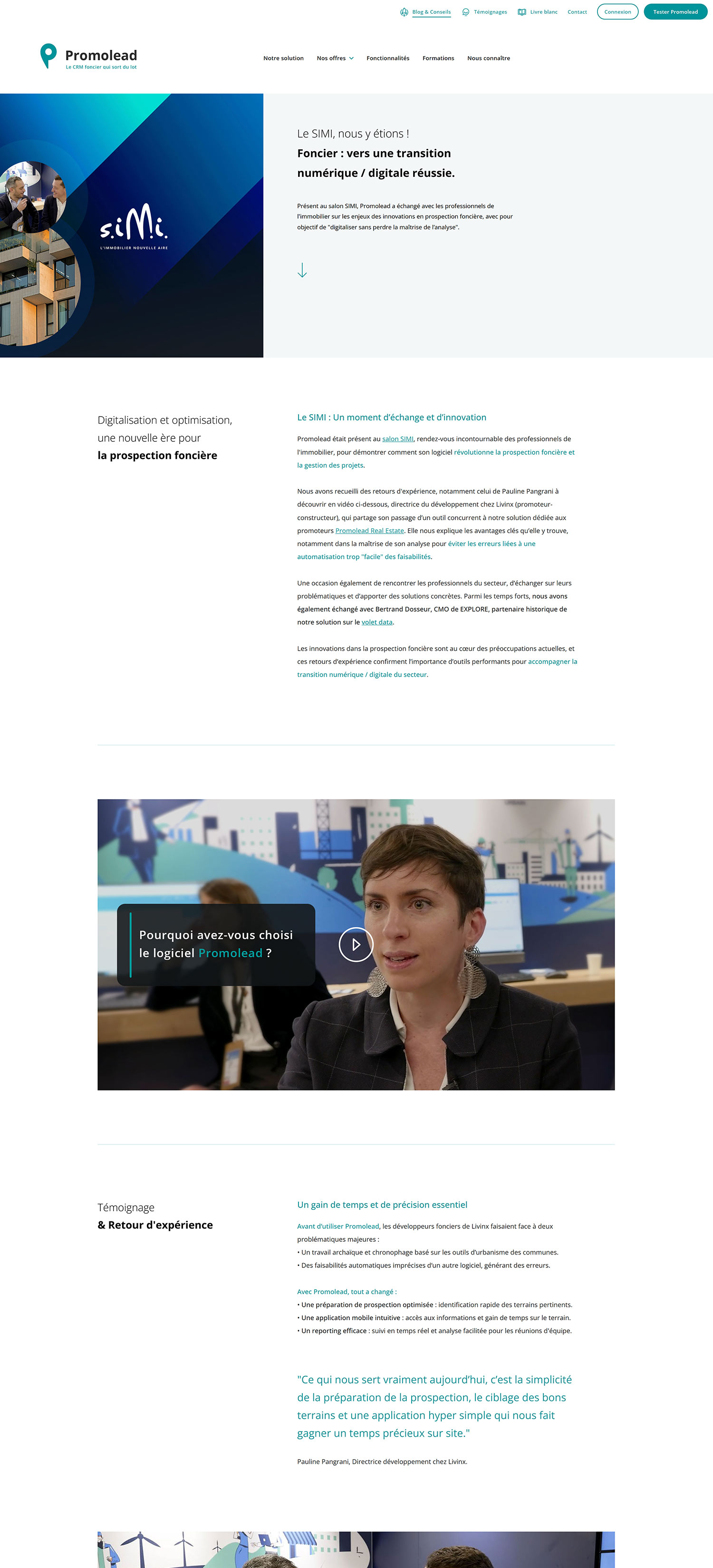 Création du site internet pour Promolead à Lyon, prospection foncière, logiciel CRM foncier, par Hervé Augoyat