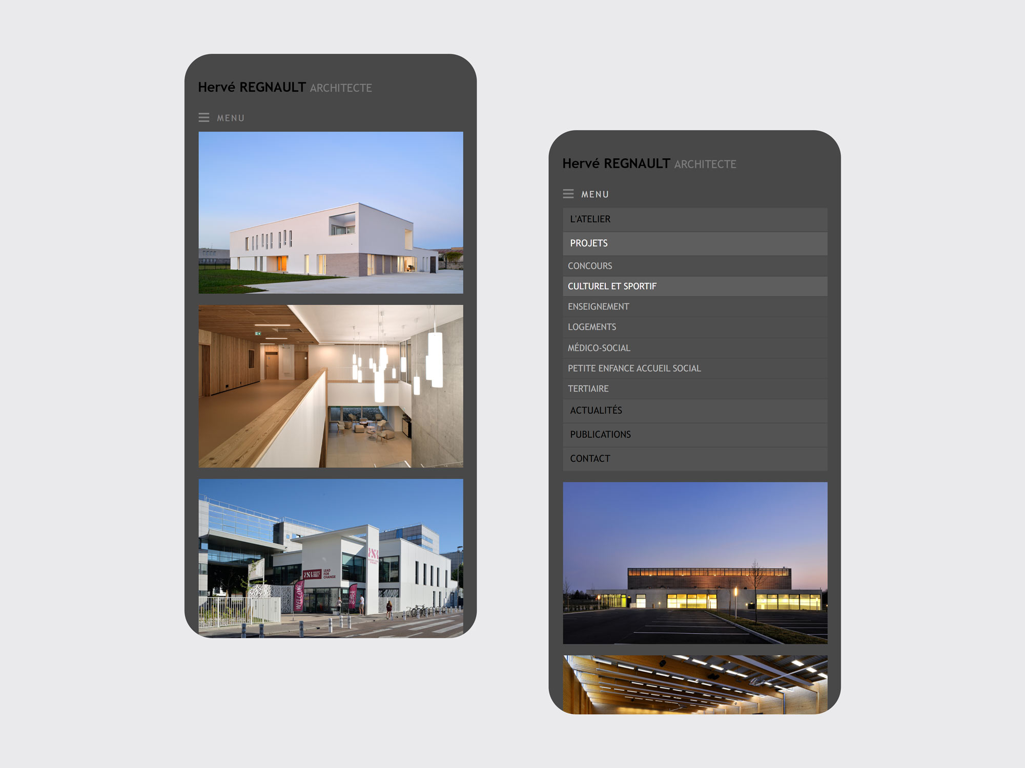 Hervé Regnault Architecte, création site internet, Hervé Augoyat