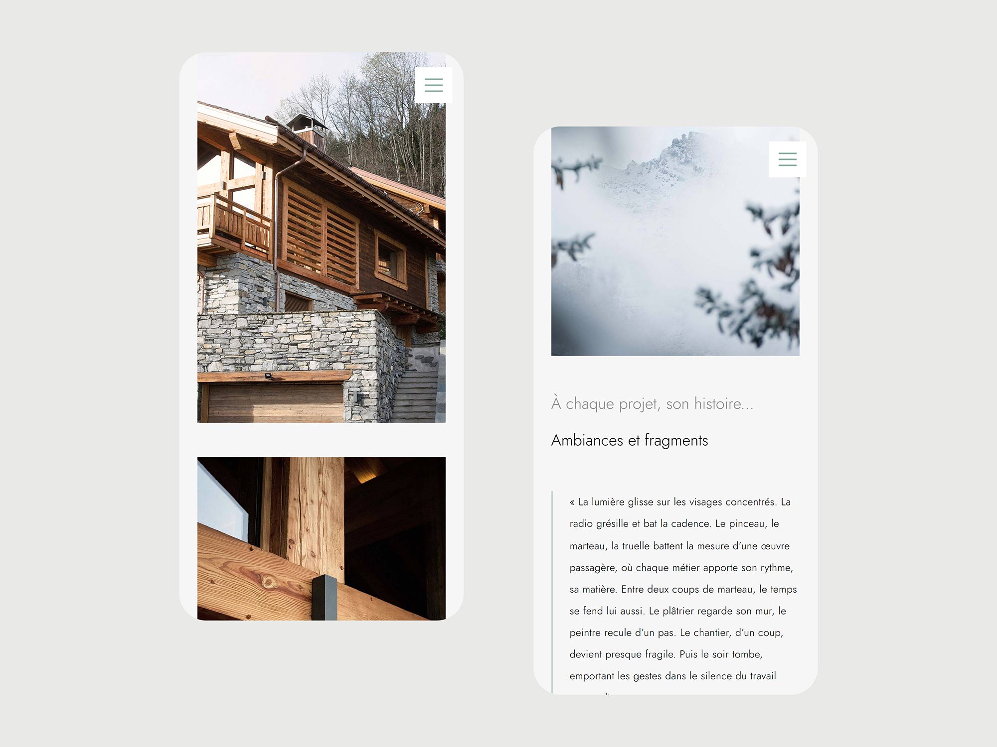 Création du site internet pour Seize Dix Sept à Moûtiers (Savoie), agence d'architecture, par Hervé Augoyat
