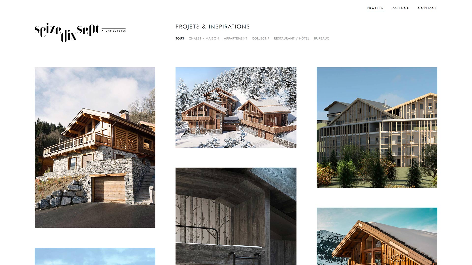 Création du site internet pour Seize Dix Sept à Moûtiers (Savoie), agence d'architecture, par Hervé Augoyat