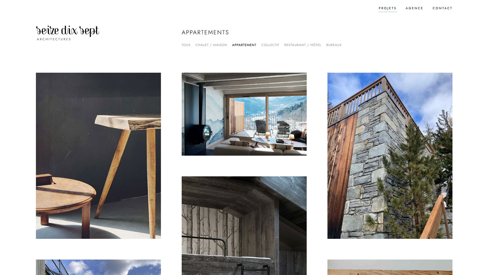 Création du site internet pour Seize Dix Sept à Moûtiers (Savoie), agence d'architecture, par Hervé Augoyat