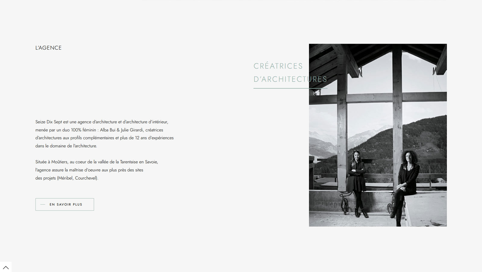 Création du site internet pour Seize Dix Sept à Moûtiers (Savoie), agence d'architecture, par Hervé Augoyat