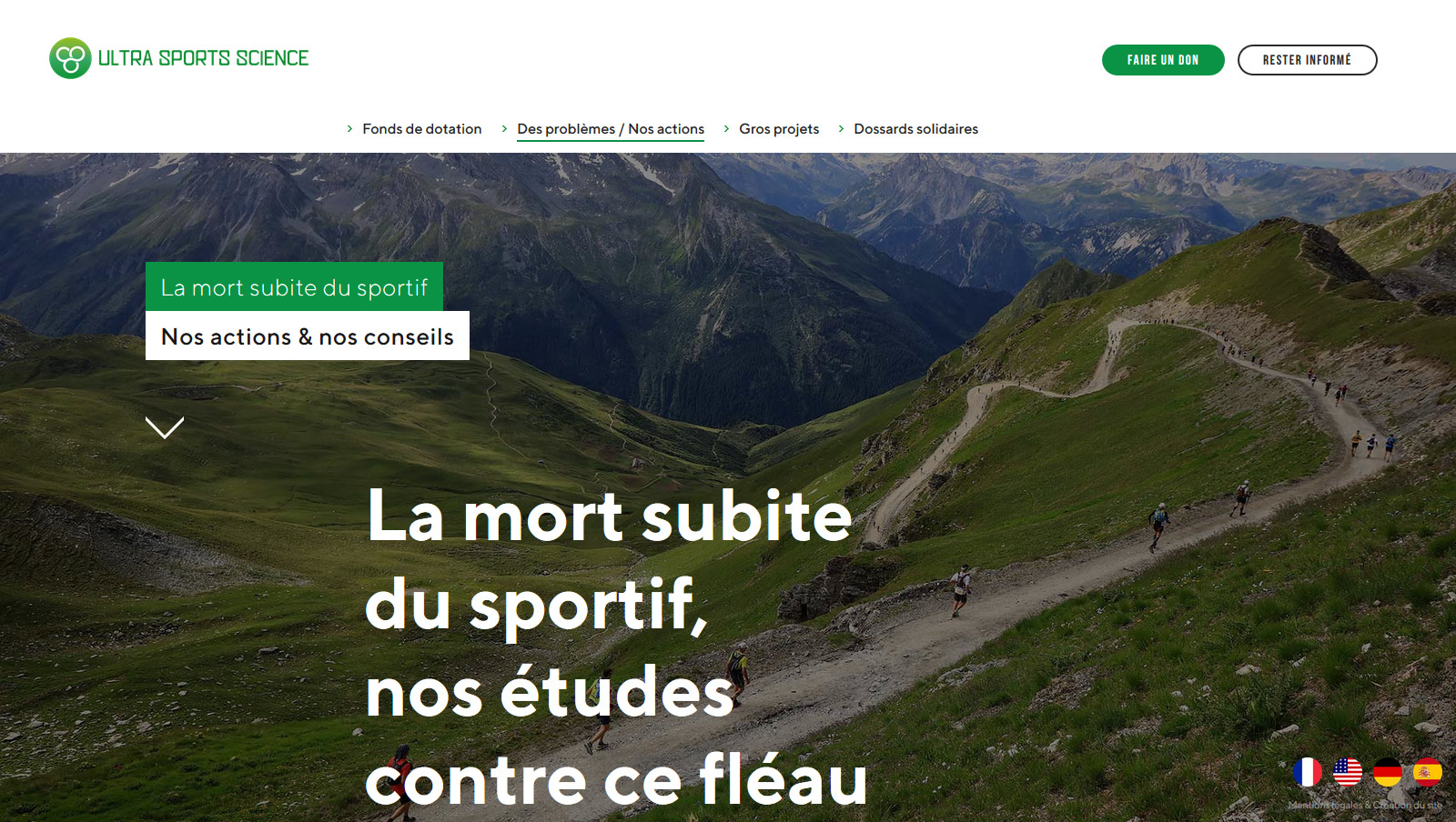 Ultra Sports Science, création du site internet, Hervé Augoyat