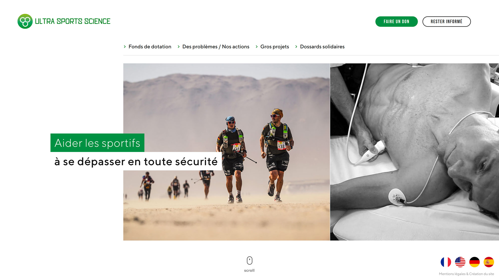 Ultra Sports Science, création du site internet, Hervé Augoyat