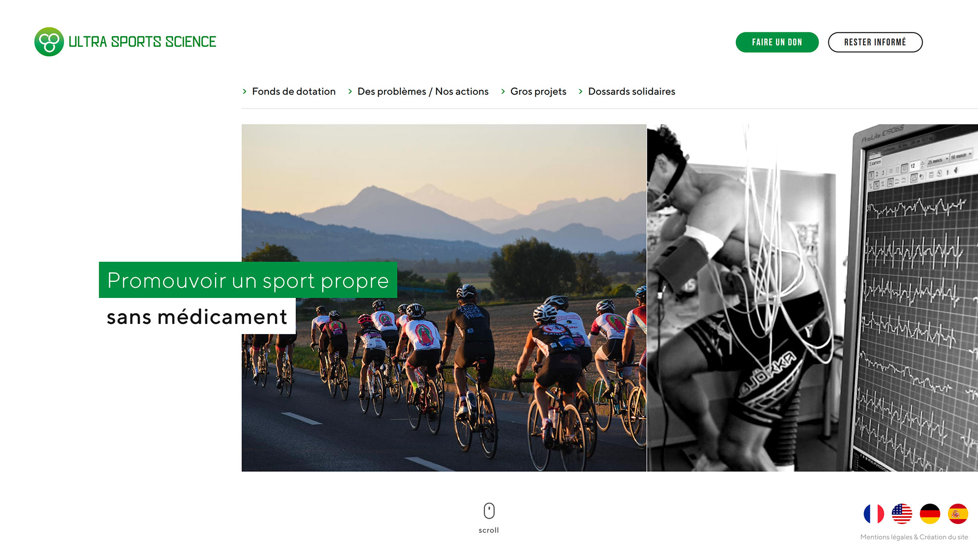 Ultra Sports Science, création du site internet, Hervé Augoyat