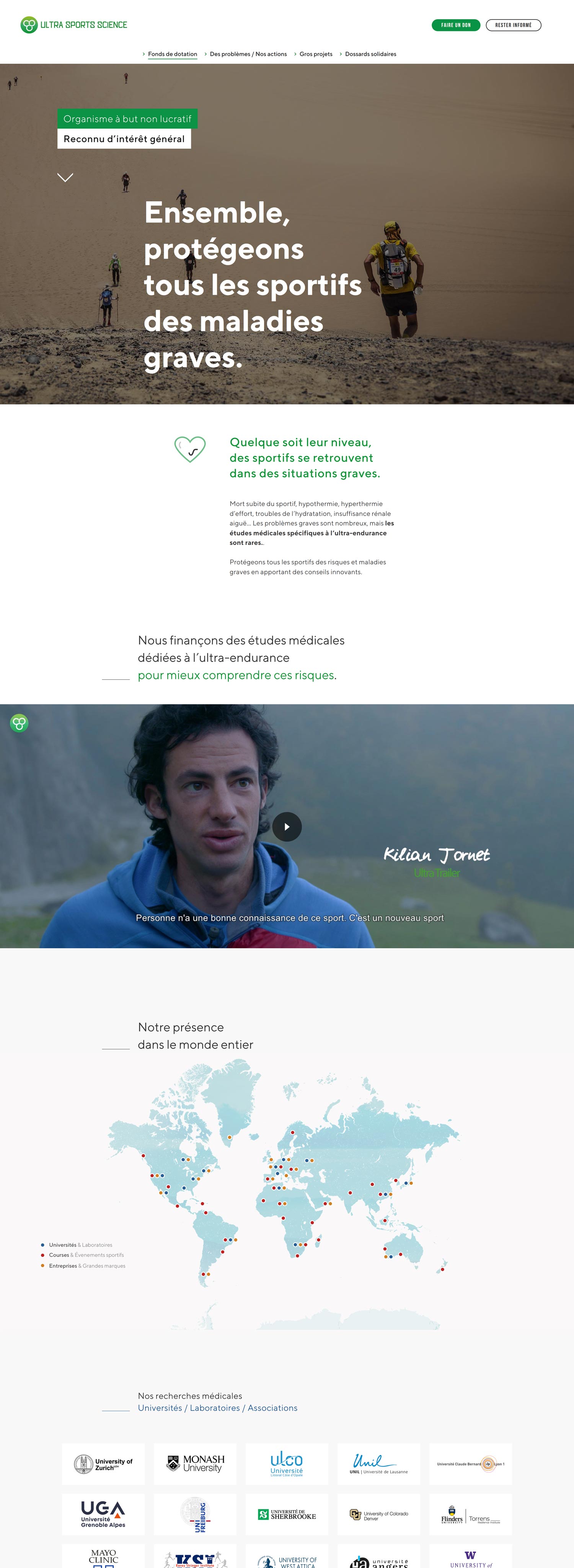 Ultra Sports Science, création du site internet, Hervé Augoyat