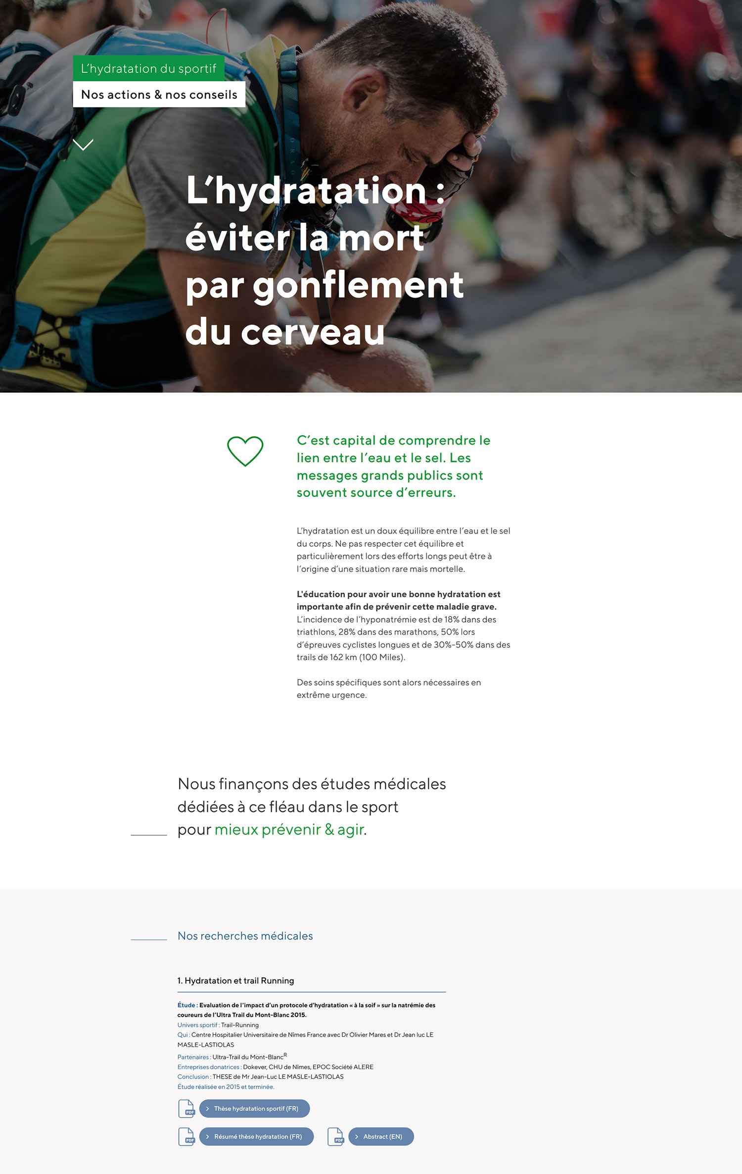 Ultra Sports Science, création du site internet, Hervé Augoyat