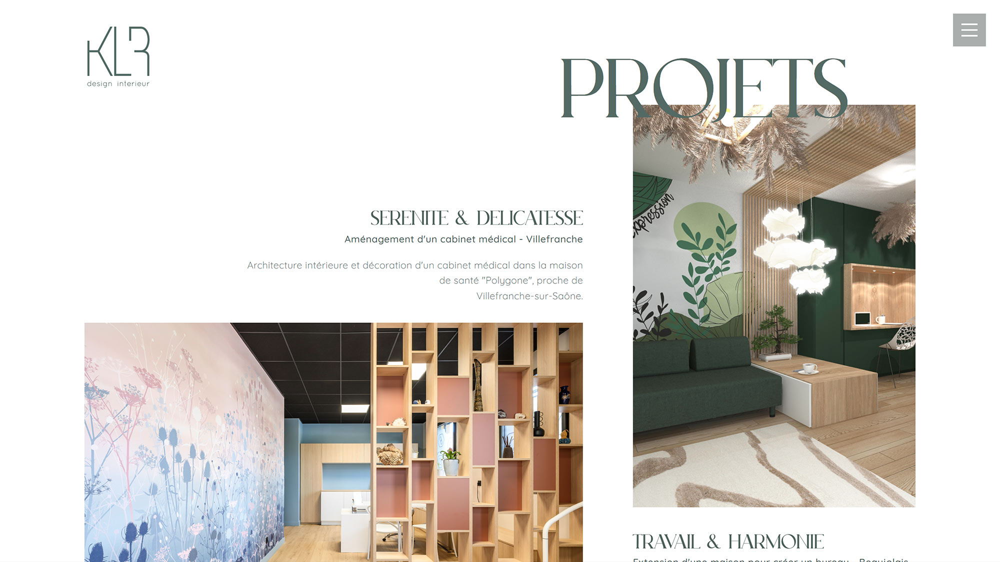 KLR Architecte d'intérieur à Villefranche-sur-Saône / Lyon, création du site internet par Hervé Augoyat.