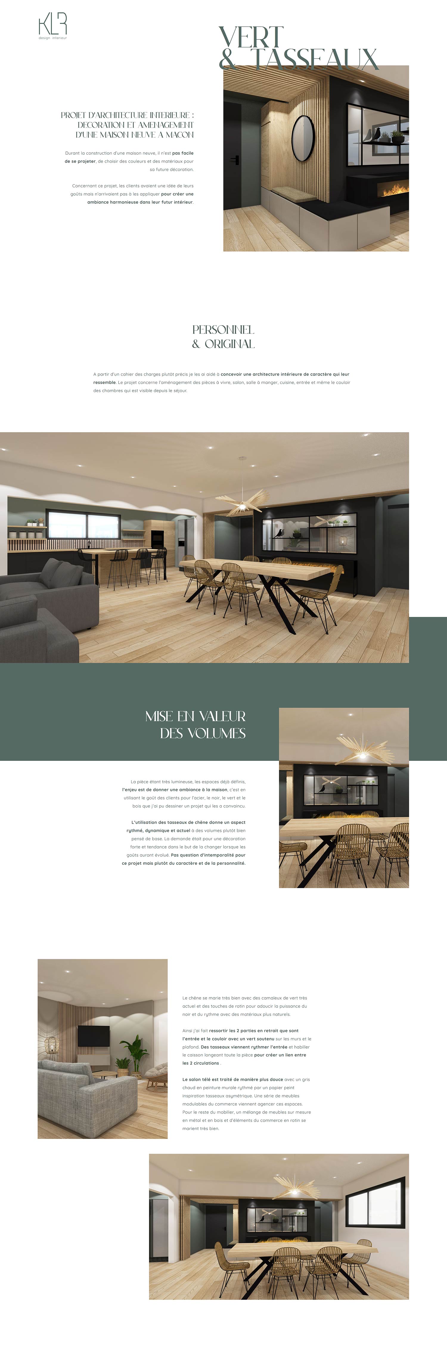 KLR Architecte d'intérieur à Villefranche-sur-Saône / Lyon, création du site internet par Hervé Augoyat.