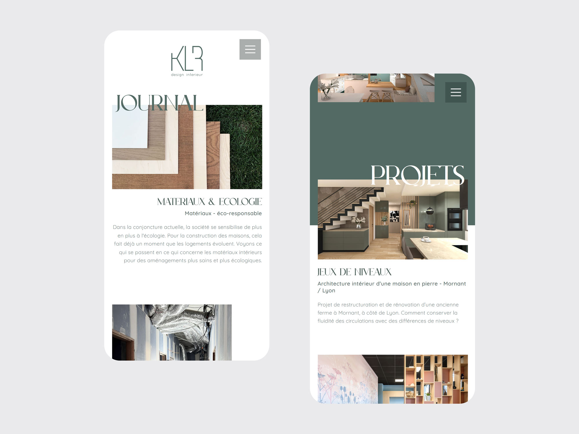 KLR Architecte d'intérieur à Villefranche-sur-Saône / Lyon, création du site internet par Hervé Augoyat.