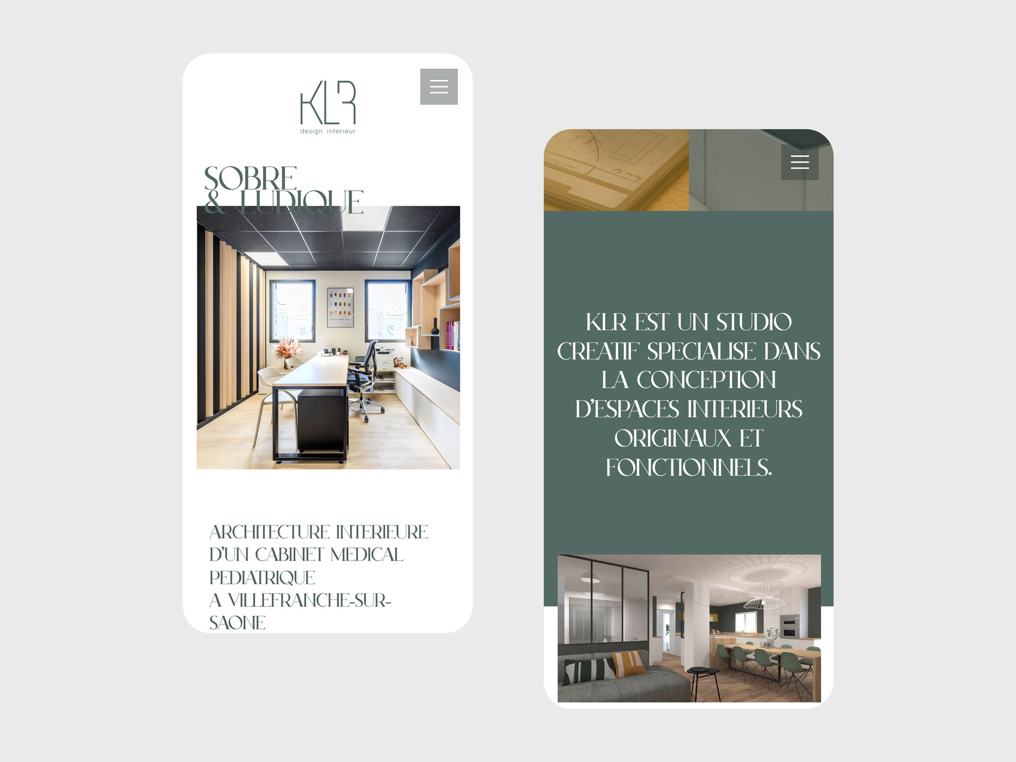 KLR Architecte d'intérieur à Villefranche-sur-Saône / Lyon, création du site internet par Hervé Augoyat.