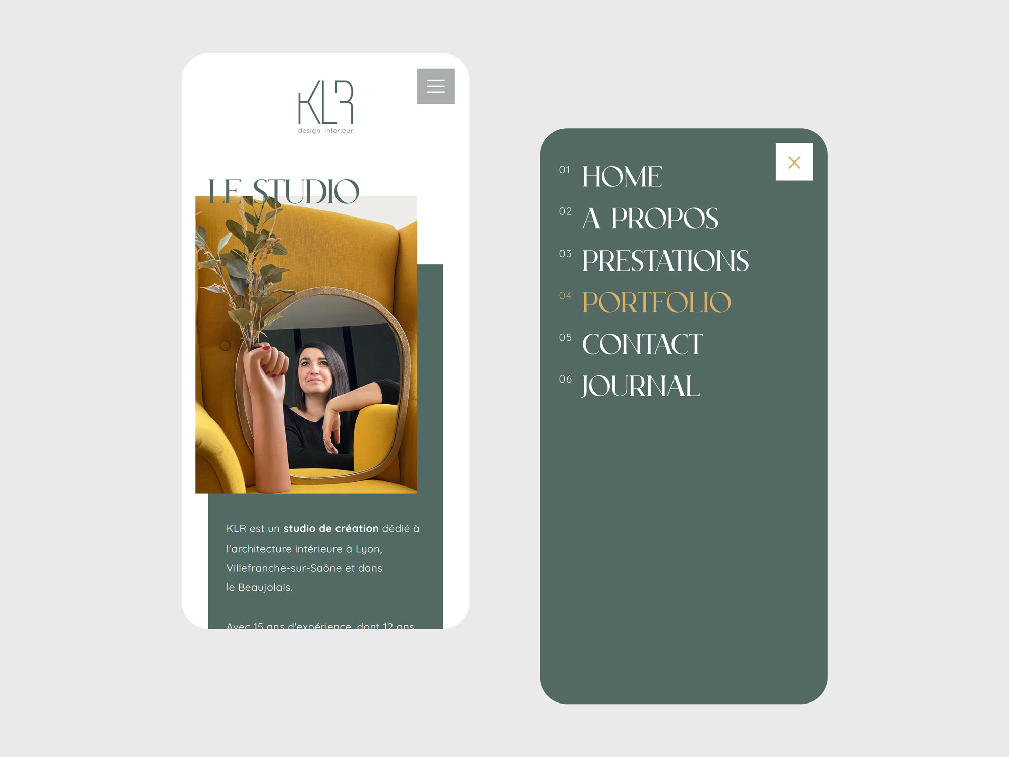 KLR Architecte d'intérieur à Villefranche-sur-Saône / Lyon, création du site internet par Hervé Augoyat.