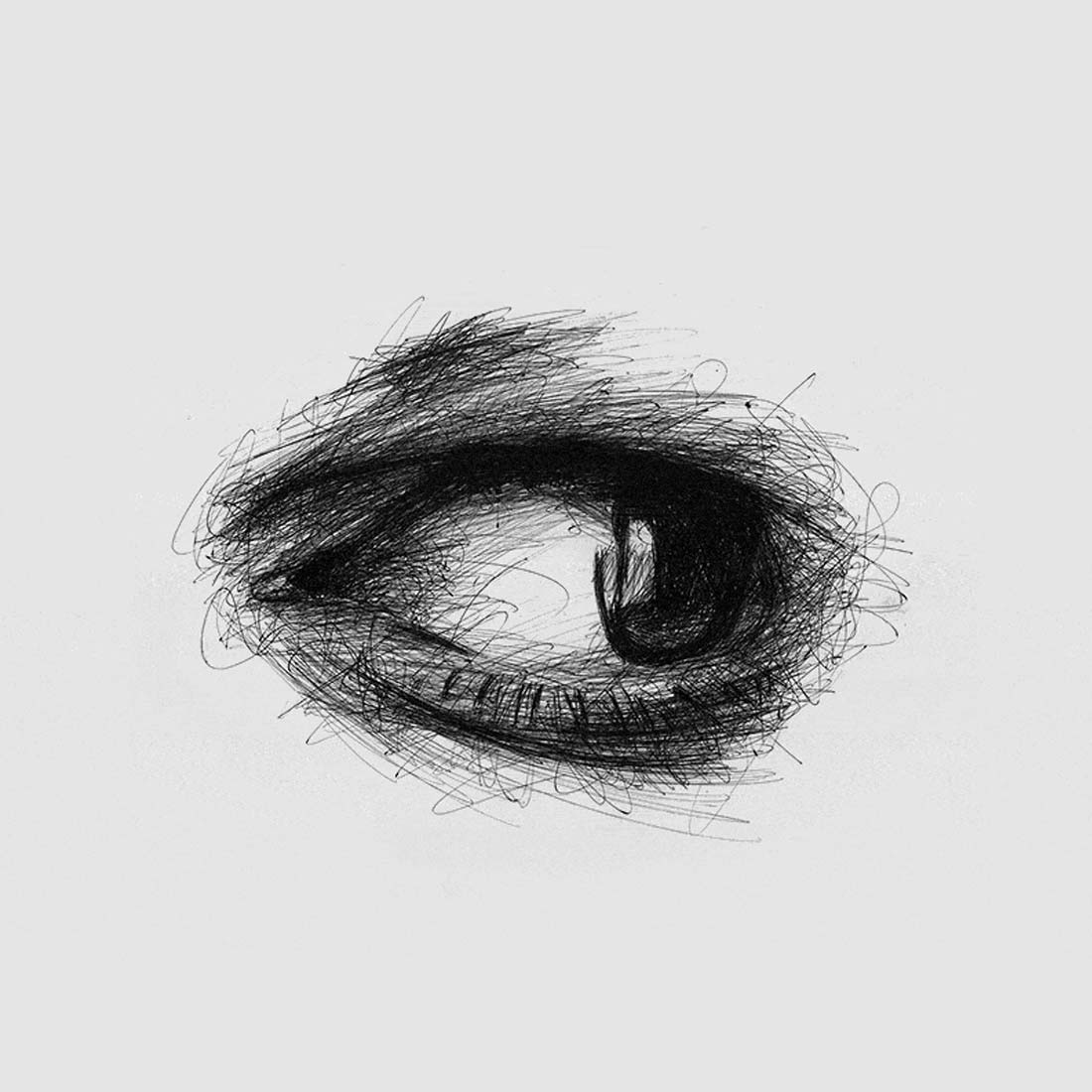 Eye in motion, animation dessin oeil, image par image.