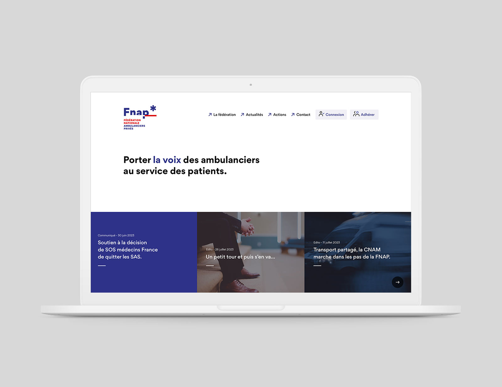 FNAP, Fédération Nationale des Ambulanciers Privés, création charte graphique et webdesign par Hervé Augoyat